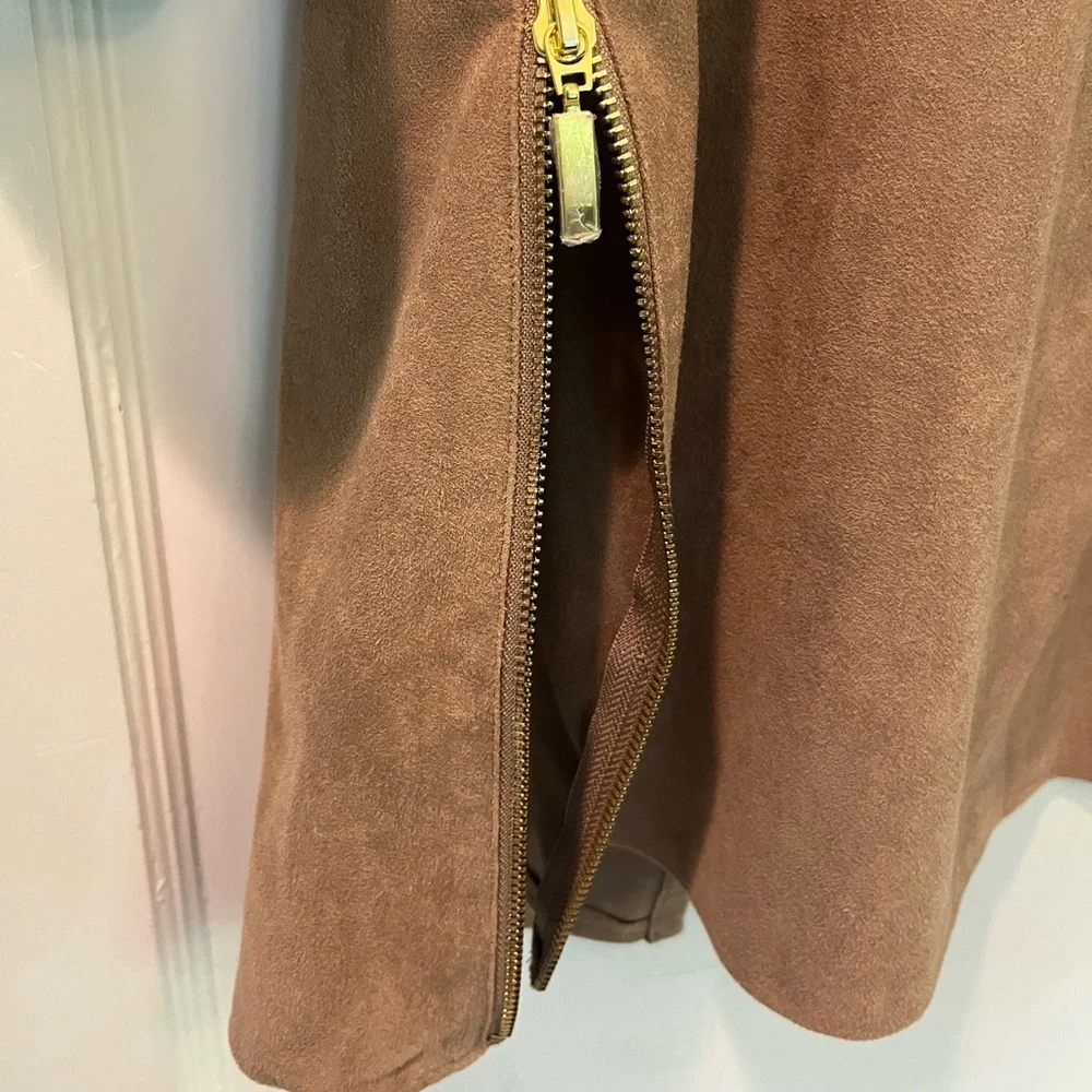 Chico’s Western Tan Faux Suede Jacket Designer Size 0, Size Small or 4 - Picture 6 of 7